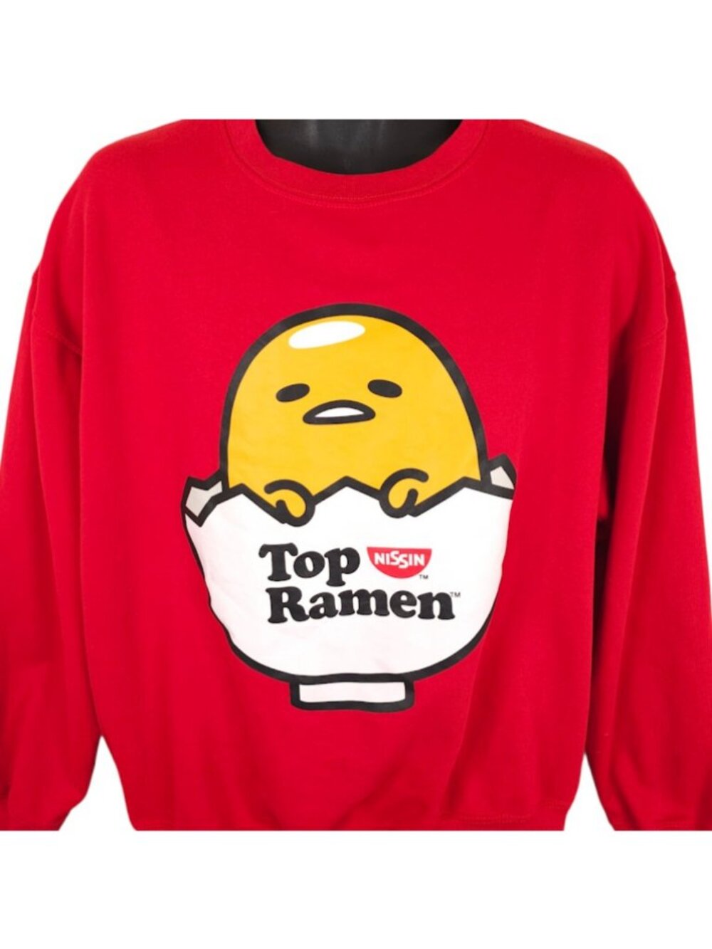 Top Ramen X Gudetama Sweatshirt Mens Size Large Red Sanrio Snack